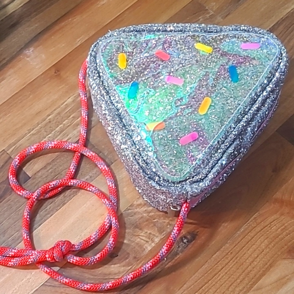 Cute! Girls Cake Slice Glitter Purse